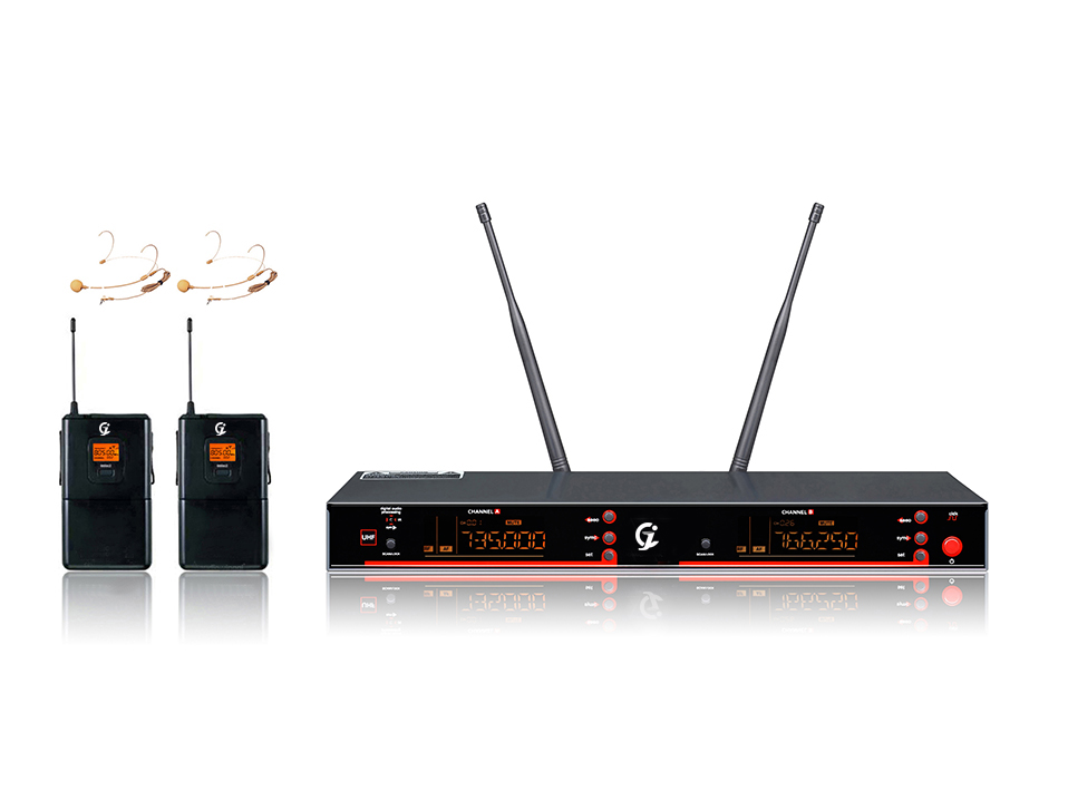 液晶顯示可調(diào)頻真分集無線話筒（雙手持）