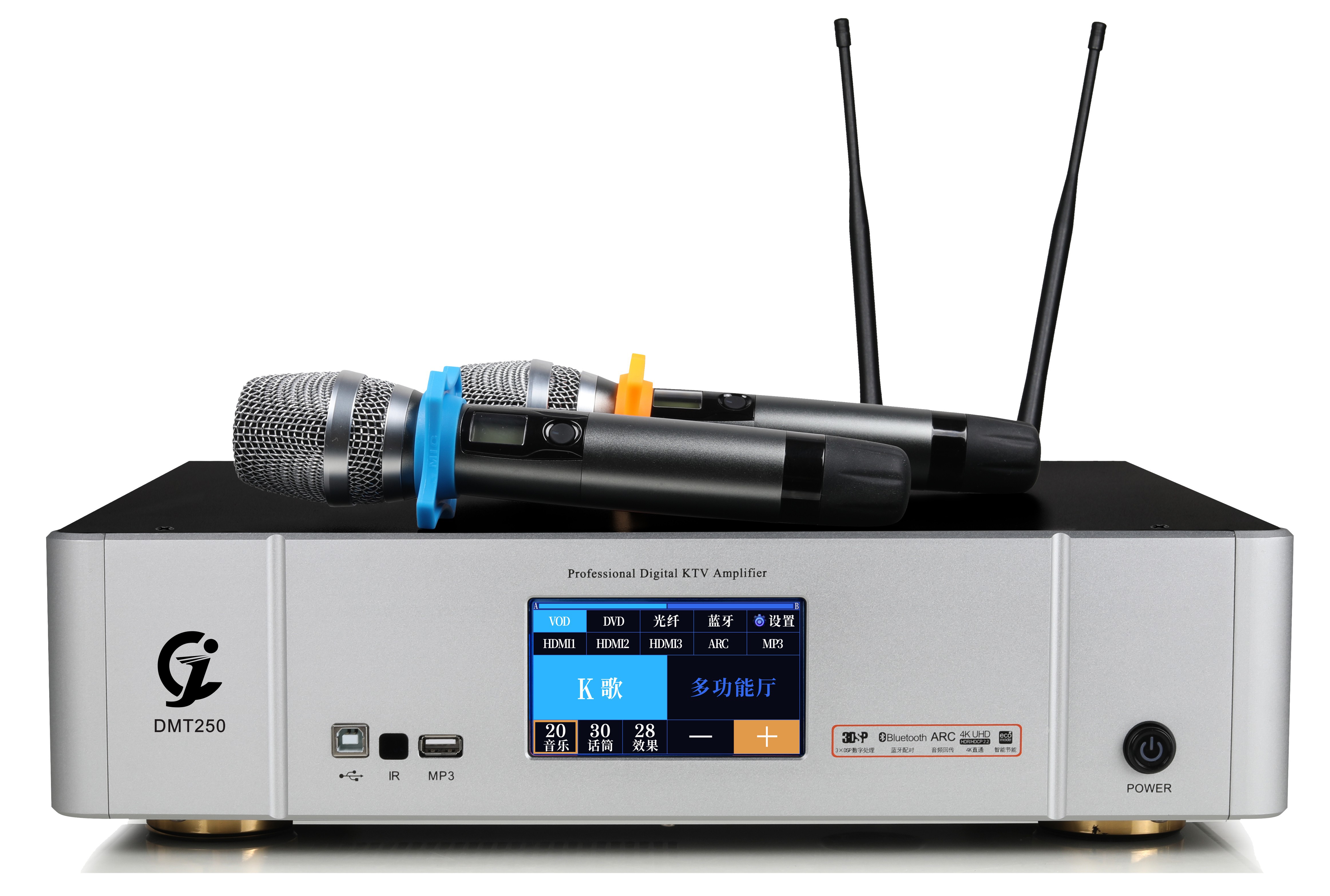 多媒體立體聲前級(jí)功放（8Ω；2x250W）